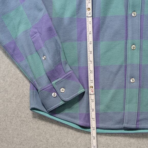 NWT Chubbies The Pic-a-nic Overshirt Plaid Flannel Mens M Green Purple - Picture 5 of 12